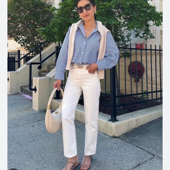 Free People Levi’s wedgie straight White Straight Leg Denim size 31 - Picture 1 of 9